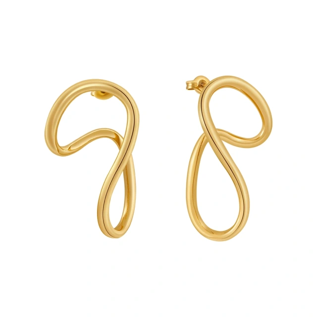 ENFASHION Aretes De Mujer Irregular lines Stud Earrings For Women's 18K Plated Gold Fashion Jewelry Birthday Anniversary E231466