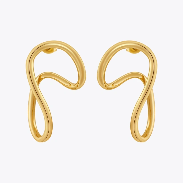 ENFASHION Aretes De Mujer Irregular lines Stud Earrings For Women's 18K Plated Gold Fashion Jewelry Birthday Anniversary E231466