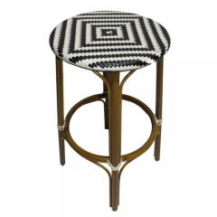 L-183 Modern Backless Round Seat Swivel Rattan Bar Chair
