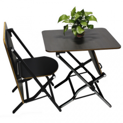 Changeable Folding Chair Table 2 in 1: Black Coating