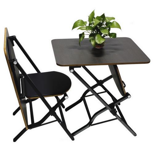 Changeable Folding Chair Table 2 in 1: Black Coating