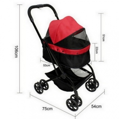 3720 Medium Pet Stroller RED