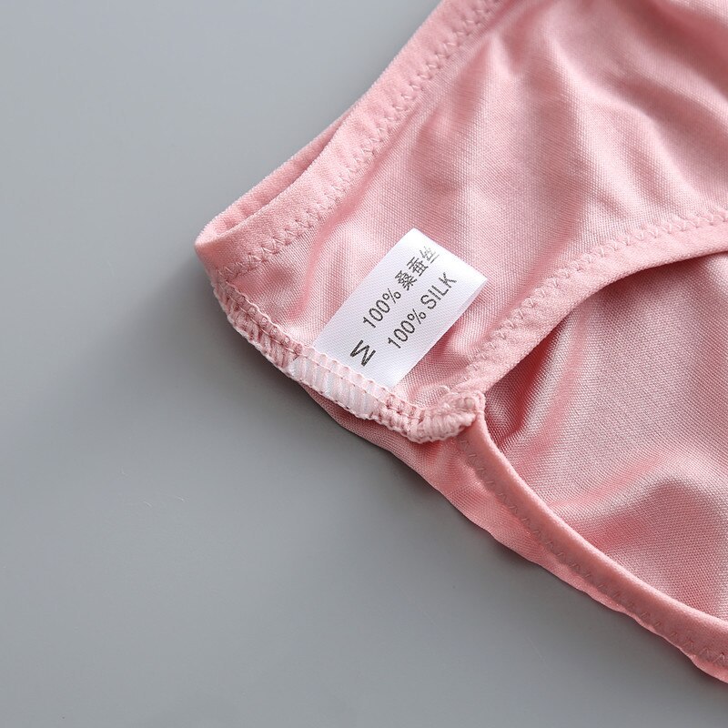 3 pcs/lot Female Nature Silk Solid Thin Women Basic Style Sexy Underwear Pink Under-pant comfort lingerie