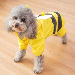 Waterproof Dog Raincoat With Hood Cute Bee Pet Dog Puppy Rain Coat Cloak Costumes Clothes for Teddy Corgi Schnauzer Bulldog