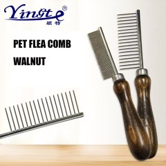 Pet Walnut Wooden Flea Lice Comb Dog  Cat Groming Tools Dogs Cats Hair Remover Combs Pets Hair Knots Openers Pet Products Supply