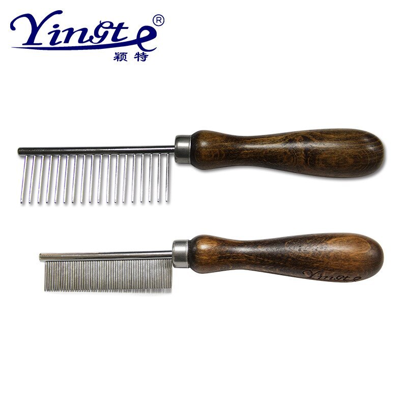 Pet Walnut Wooden Flea Lice Comb Dog  Cat Groming Tools Dogs Cats Hair Remover Combs Pets Hair Knots Openers Pet Products Supply