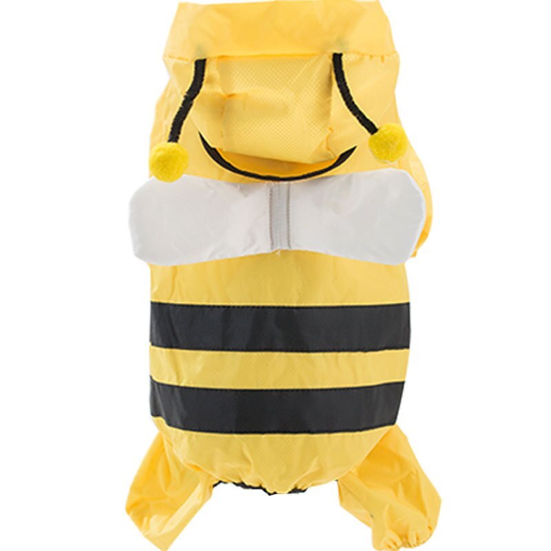 Waterproof Dog Raincoat With Hood Cute Bee Pet Dog Puppy Rain Coat Cloak Costumes Clothes for Teddy Corgi Schnauzer Bulldog