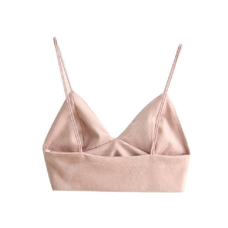 Leechee 2020 Summer Bralette Crop Top Sexy Pink Strappy Suede Cami  Camisole  Casual  Women  Tops  bras  for  women  haut  femme