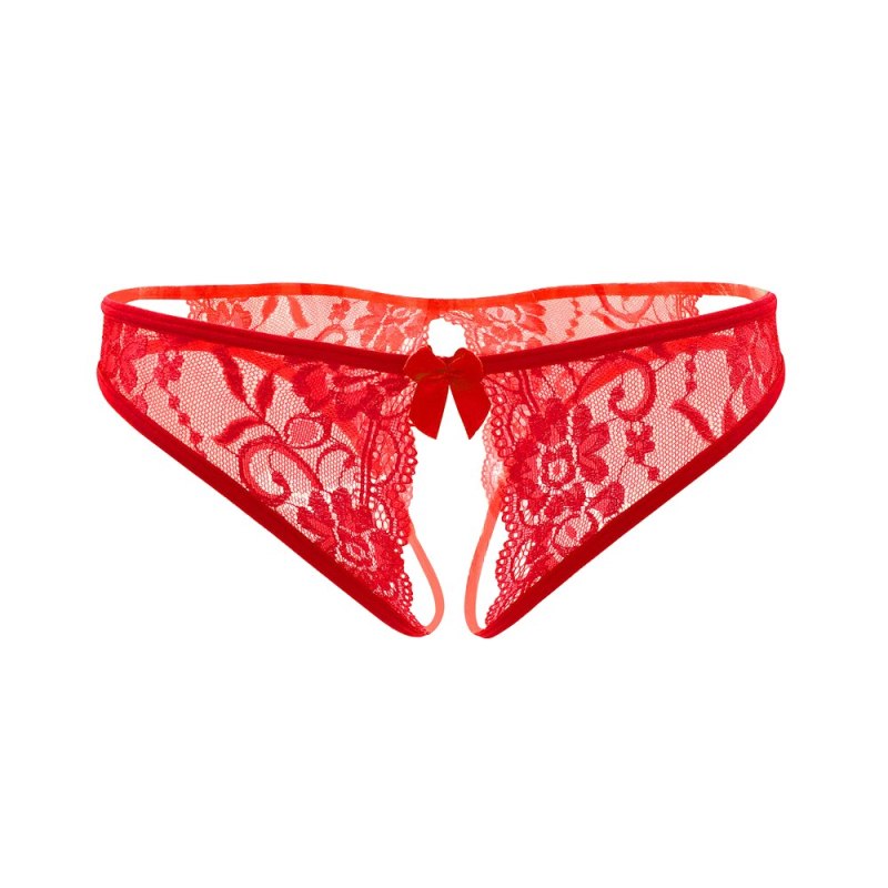 Women Sexy Lingerie hot erotic sexy panties Open lace  porn lace underwear Crotchless underpants sex wear briefs with bow front