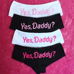 LEECHEE  Women Funny  Lingerie G-string Briefs Underwear Panties T string Thongs Knickers Yes Daddy Letter Printed Ladies briefs