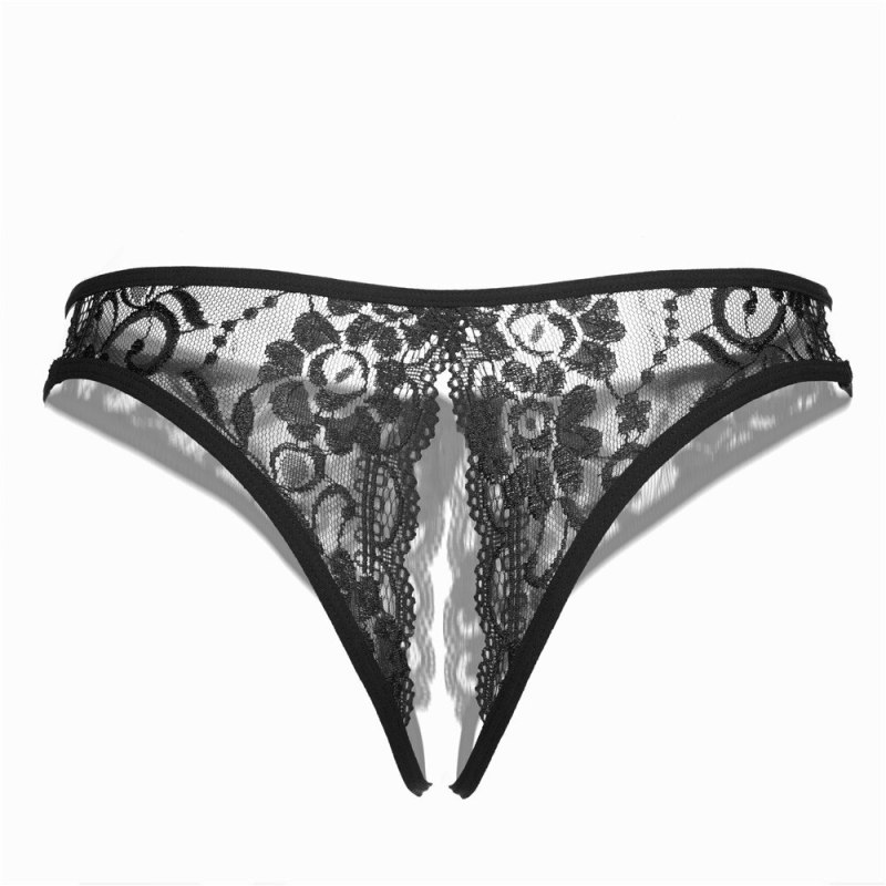 Women Sexy Lingerie hot erotic sexy panties Open lace  porn lace underwear Crotchless underpants sex wear briefs with bow front