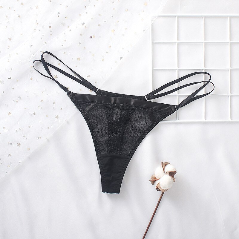 LEECHEE Fashion Sexy Hollow Out G-string Women Transparent Underwear Lace Luxury Sex Panties Thong Crotch Cotton Briefs Lingerie