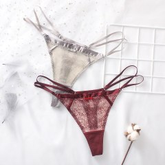 LEECHEE Fashion Sexy Hollow Out G-string Women Transparent Underwear Lace Luxury Sex Panties Thong Crotch Cotton Briefs Lingerie