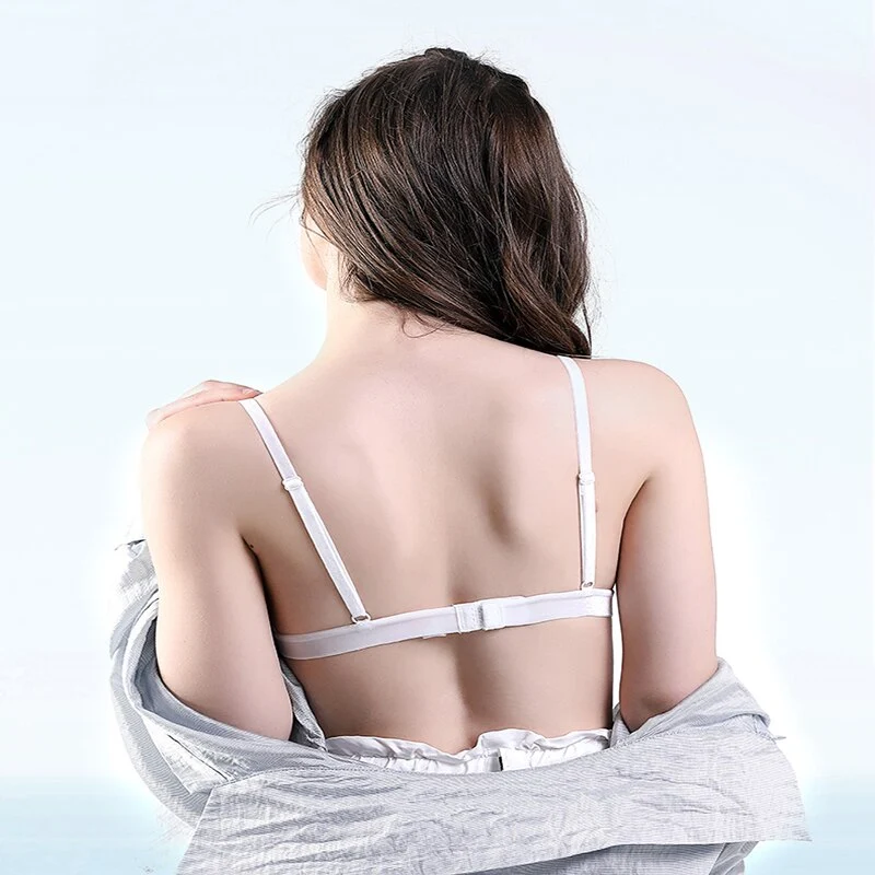 French Silk  Lace Beautiful Sexy Comfortable Triangle Push-Up Thin Cup Rimless Wireless Soft Underwear  Women Panties SET Suit