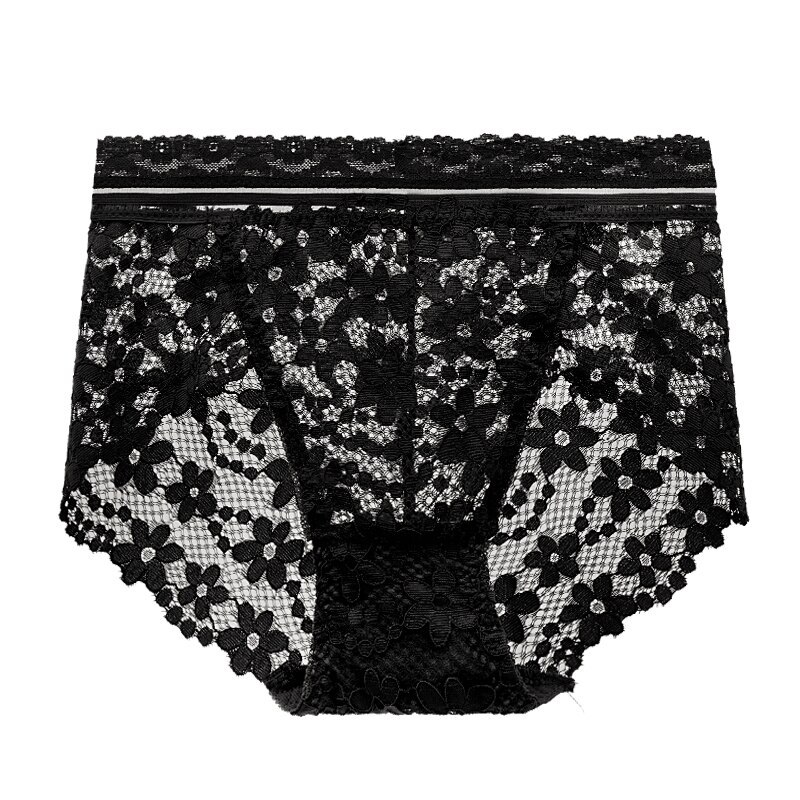 Leechee Sexy Female Breathable Briefs Seamless Lace Mid-Waist Women's Panties Graphene Plus Size Female's Underpants