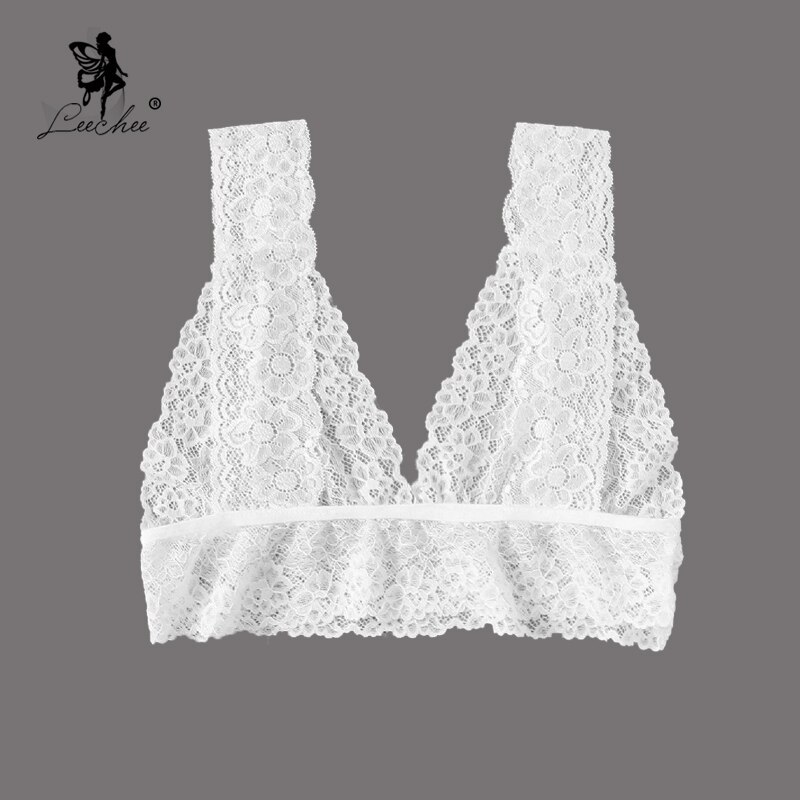 LEECHEE New Women's Lace Bra Wire Free Brassiere