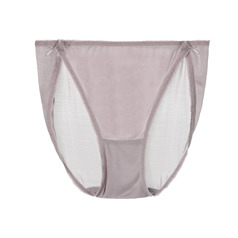 Pure  silk bow low waist women's briefs