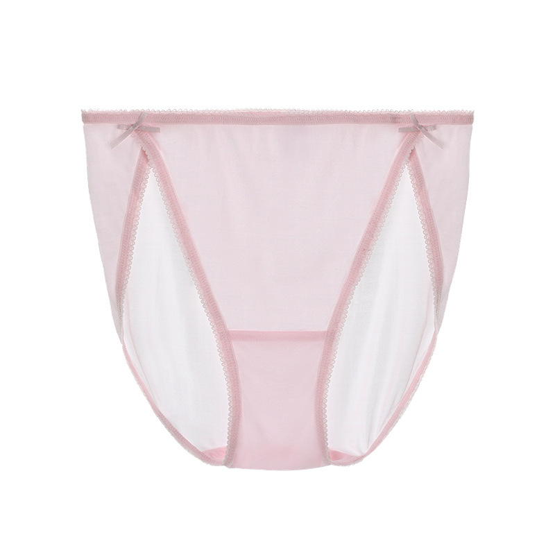 Pure  silk bow low waist women's briefs