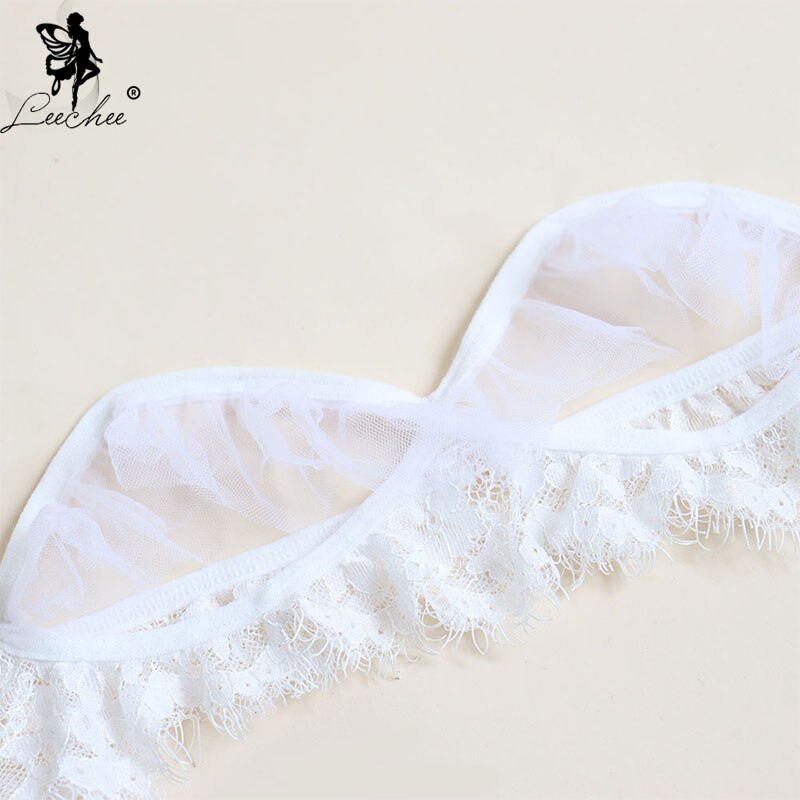 Leechee Lace Temptation Costumes 3 Pcs White Cute Porn Lingerie
