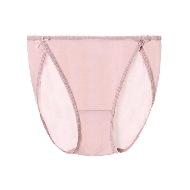 Pure  silk bow low waist women's briefs