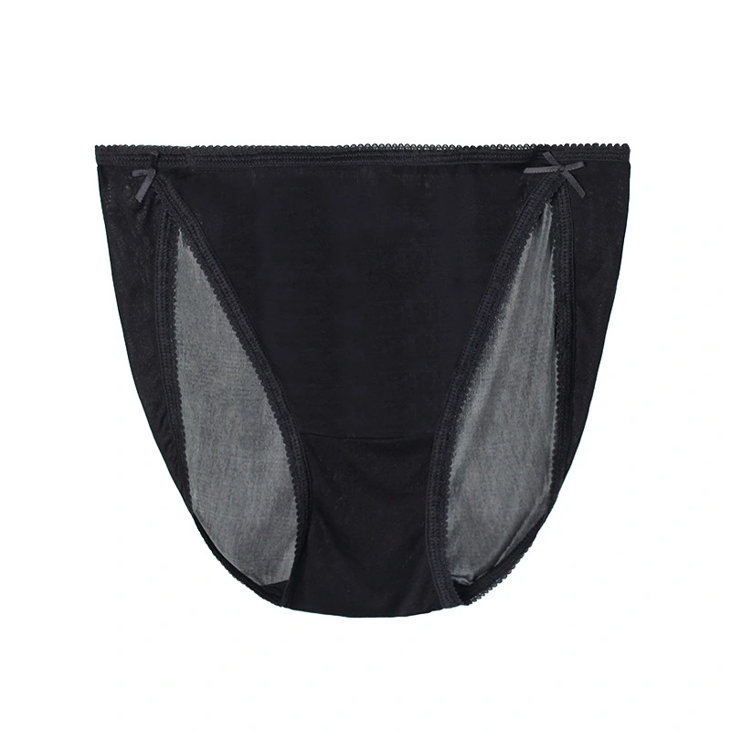 Pure  silk bow low waist women's briefs