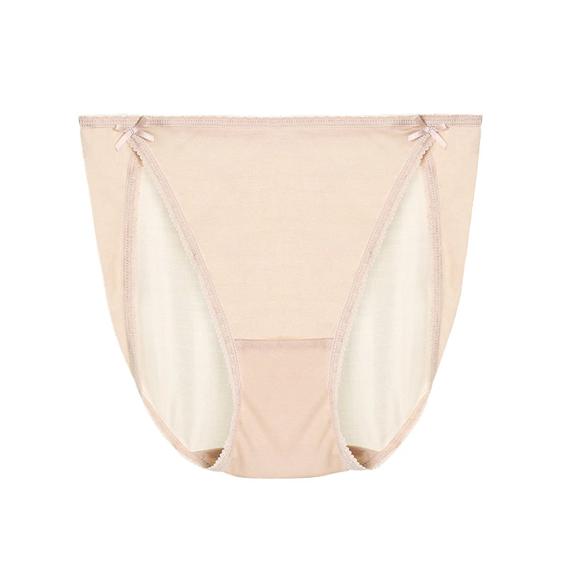 Pure  silk bow low waist women's briefs