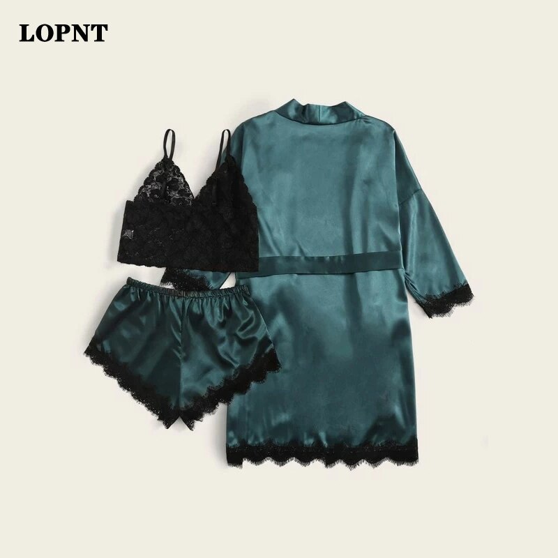 LOPNT New summer pajamas set female robes nightie women night suit