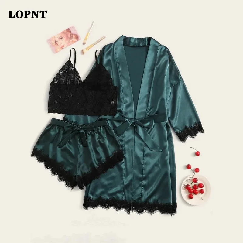 LOPNT New summer pajamas set female robes nightie women night suit