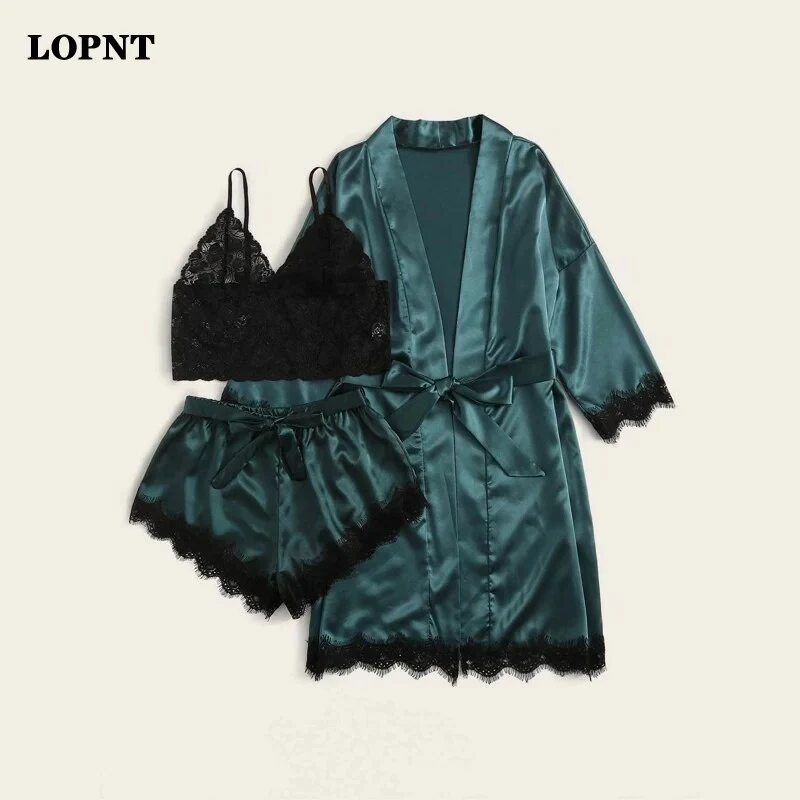 LOPNT New summer pajamas set female robes nightie women night suit