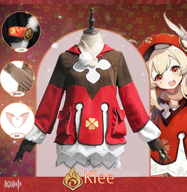 Genshin Klee Costume Cosplay Set