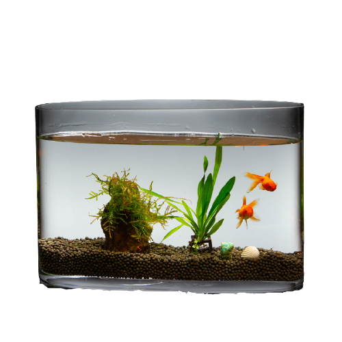 Oval Mouth Glass Aquarium Rectangular Living Room Small Goldfish Tank Creative Aquarium Home Ecological Landscaping Decoration