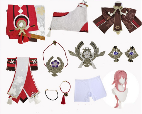 2 Sets Genshin Yae Miko Cosplay Suit