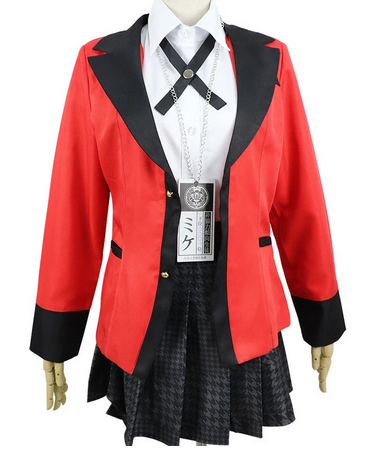 Anime Kakegurui  Compulsive Gambler Jabami Yumeko cute cosplay suit school student costume