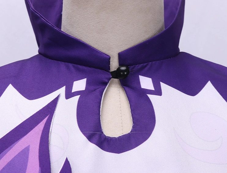 Game Genshin Keqing lovely cosplay suit cute purple dress costume set without wig