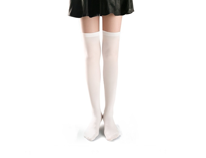 Short Medium and High Velvet Calf Thigh Socks Can be worn Four Seasons Opaque Versatile Black and White Tube Knee Socks