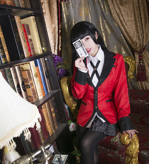 Anime Kakegurui  Compulsive Gambler Jabami Yumeko cute cosplay suit school student costume