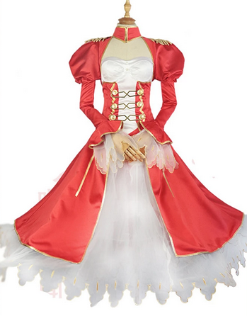 Game FGO Fate Grand Order Nero Claudius Caesar Drusus Germanicus Cosplay Suit sexy Red Dress costume set Without Wig