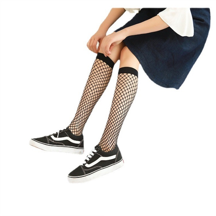 Socks Mesh Fishnet Hosiery Female Calf Socks Short Tube Large Mesh Short INS Tide Sexy Medium Tube