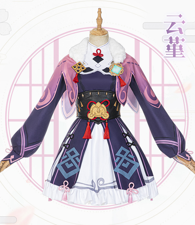 Game Genshin Impact Yunjin Cute Cosplay Suit Lovely Lolita Dress Set
