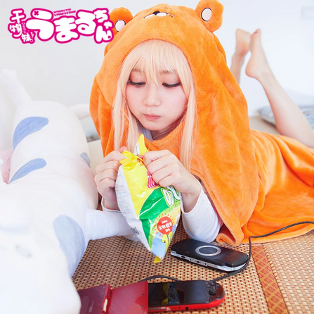 Anime Himouto Umaru-chan Cosplay Cloak Umaru chan Doma Umaru Cloak Cosplay Costume Flannel Cloaks Blanket Hoodie