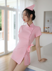 2 sets Sexy lingerie female sexy uniform cute pink nurse tops