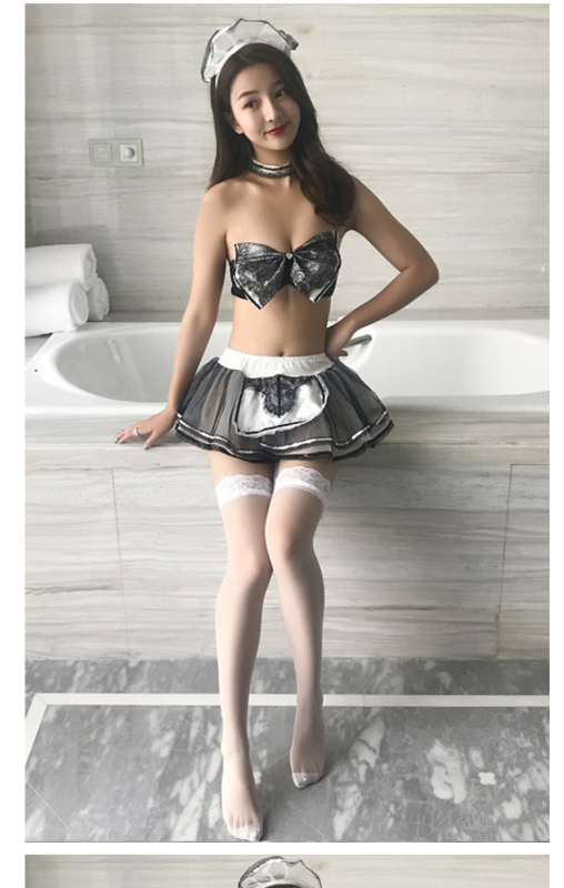 Sexy uniform tempting maid skirt lace sexy cute playful open file cosplaying sexy underwear