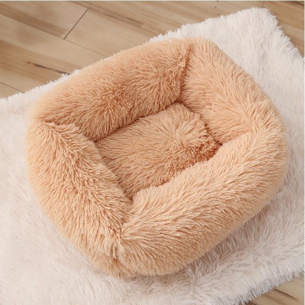 The manufacturer directly provides Plush cat's nest dog's nest autumn and winter warm square pet nest medium and small dog bed cat mat