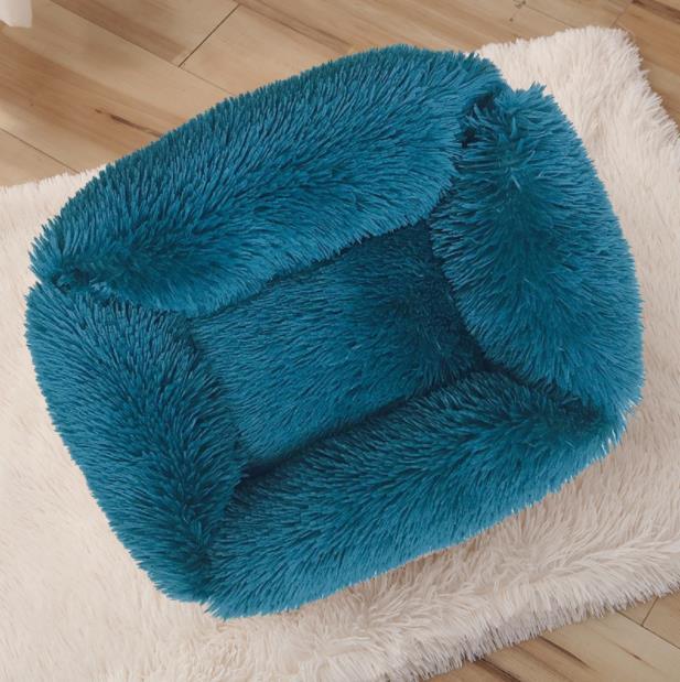 The manufacturer directly provides Plush cat's nest dog's nest autumn and winter warm square pet nest medium and small dog bed cat mat