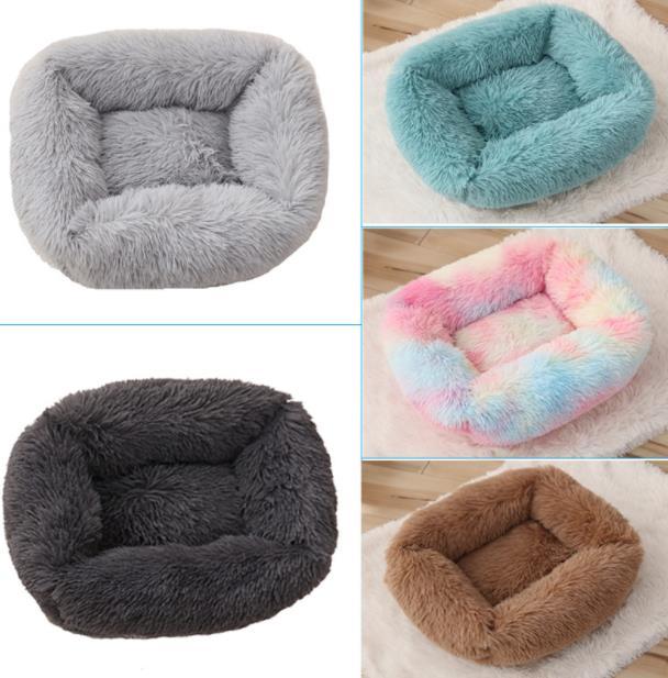 The manufacturer directly provides Plush cat's nest dog's nest autumn and winter warm square pet nest medium and small dog bed cat mat