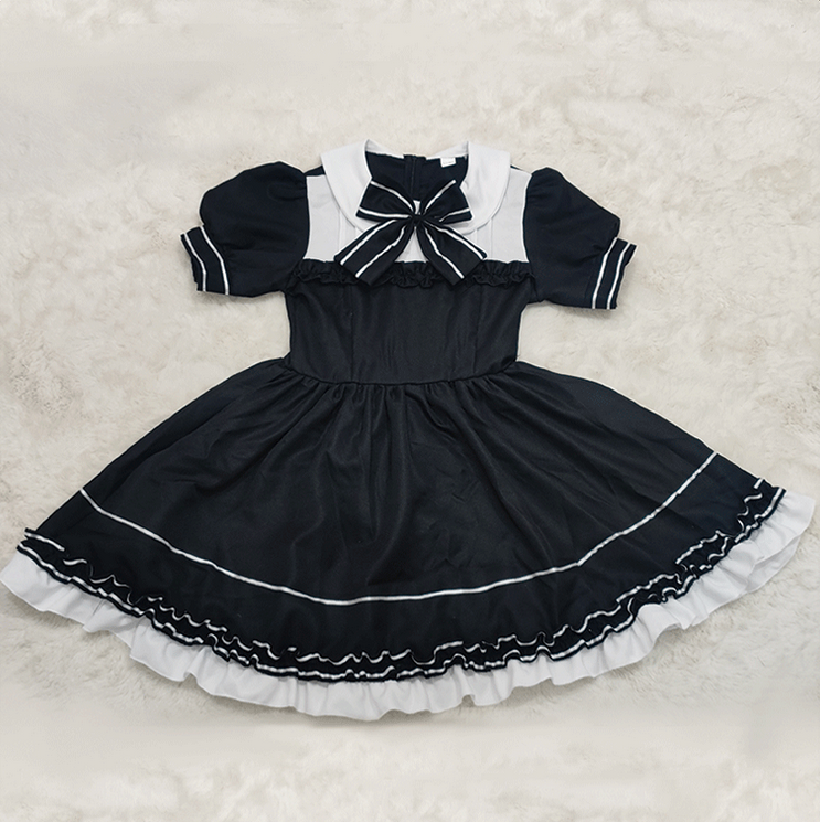 2 sets Black and white Lolita lovely Maid costume cute cosplay suit