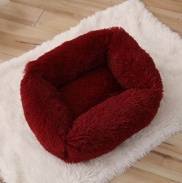 The manufacturer directly provides Plush cat's nest dog's nest autumn and winter warm square pet nest medium and small dog bed cat mat