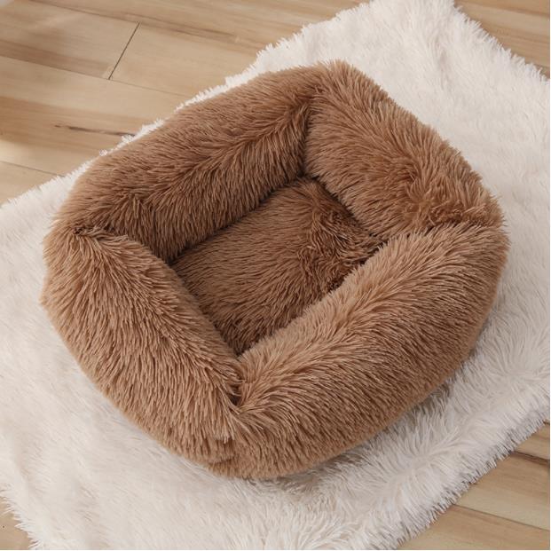 The manufacturer directly provides Plush cat's nest dog's nest autumn and winter warm square pet nest medium and small dog bed cat mat