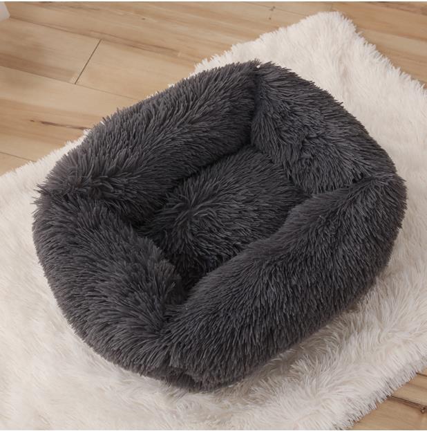 The manufacturer directly provides Plush cat's nest dog's nest autumn and winter warm square pet nest medium and small dog bed cat mat