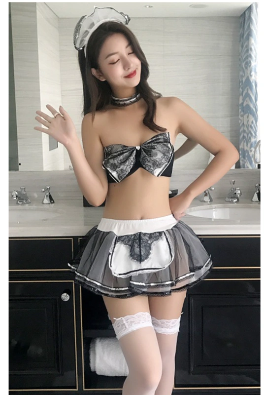 Sexy uniform tempting maid skirt lace sexy cute playful open file cosplaying sexy underwear